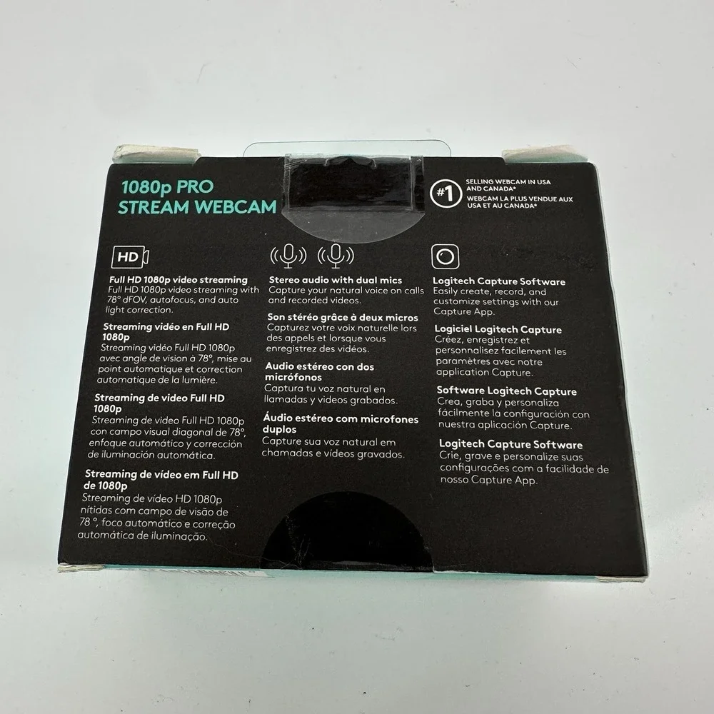 Logitech 1080p Webcam Pro Stream 30fps New